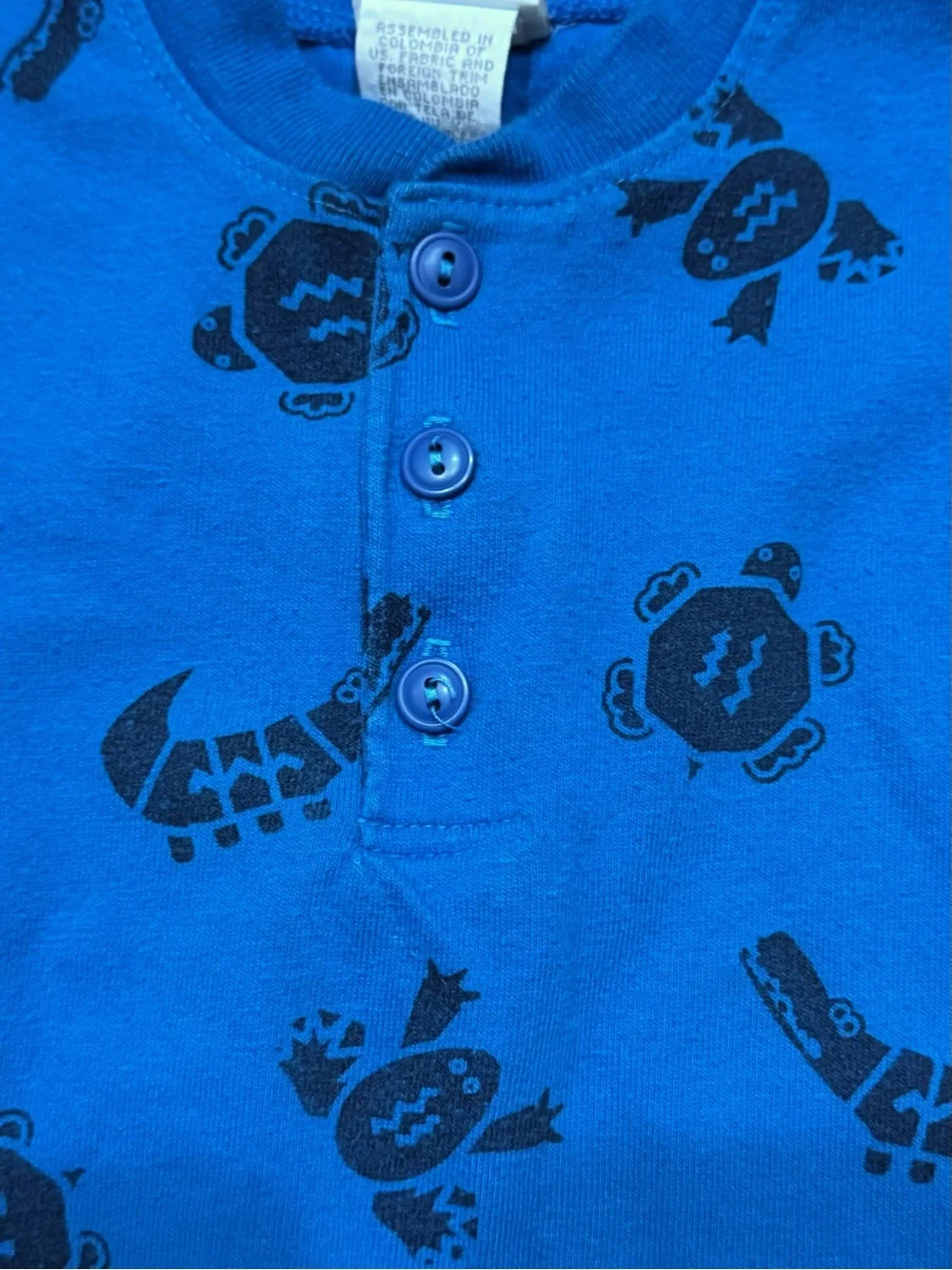 Vintage 90s Carter’s Baby Boy Shorty Romper Size 9-12 Months Blue Frog Turtle